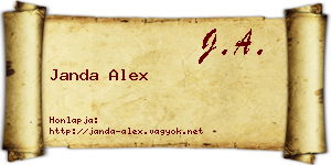 Janda Alex névjegykártya